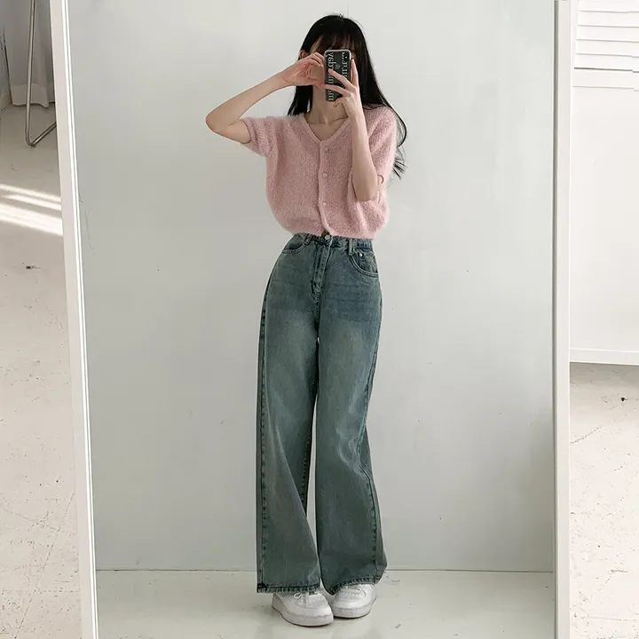 [3단기장/S-2XL/인생데님👖] 로킷 데님 와이드핏 롱 워싱 데님 팬츠 6colors 상세 이미지 12