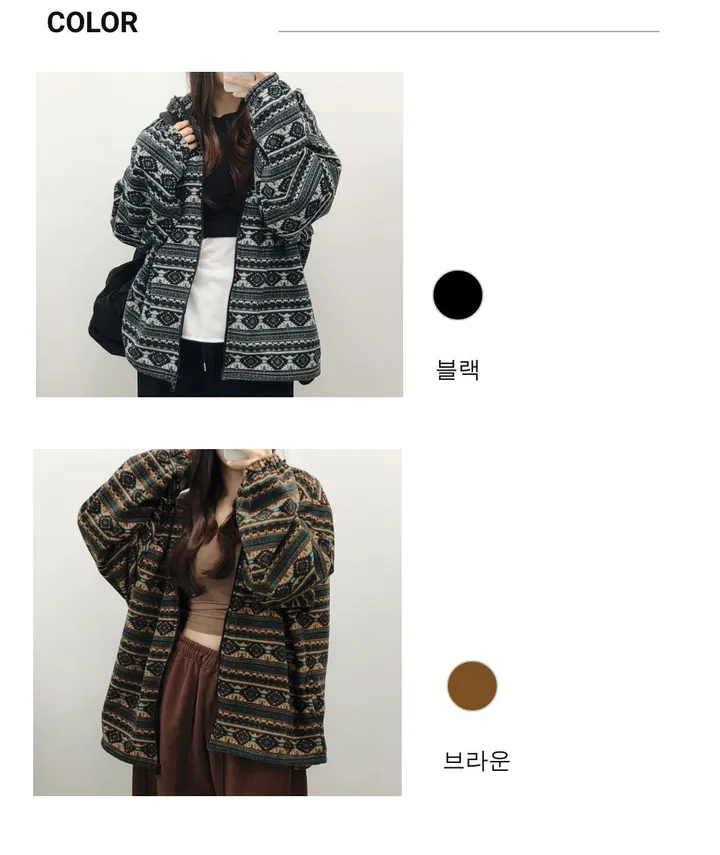 [유니크] 오버핏 후리스 투웨이 집업 후드 상세 이미지 25