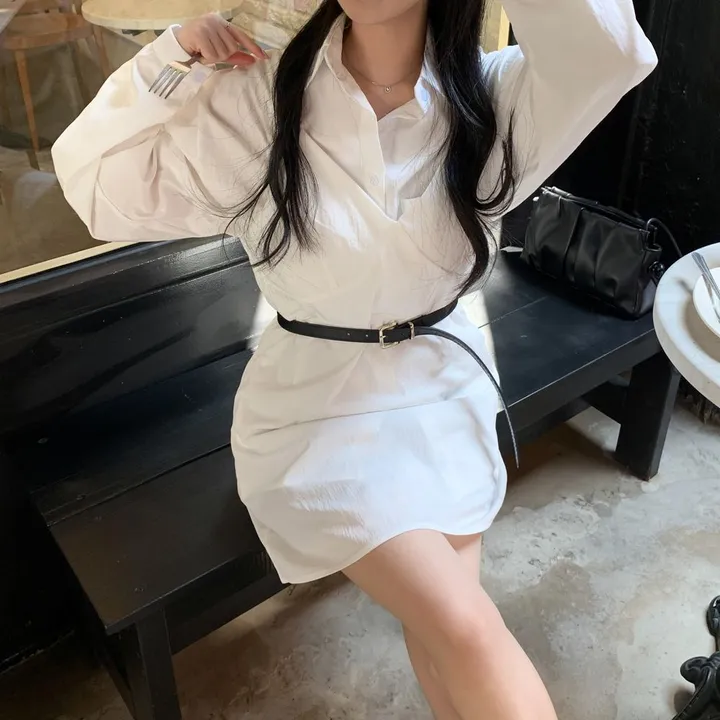 [set🖤/기장조절/데이트룩] 셔츠ops+뷔스티에ops 투피스 레이어드 세트set 상세 이미지 3