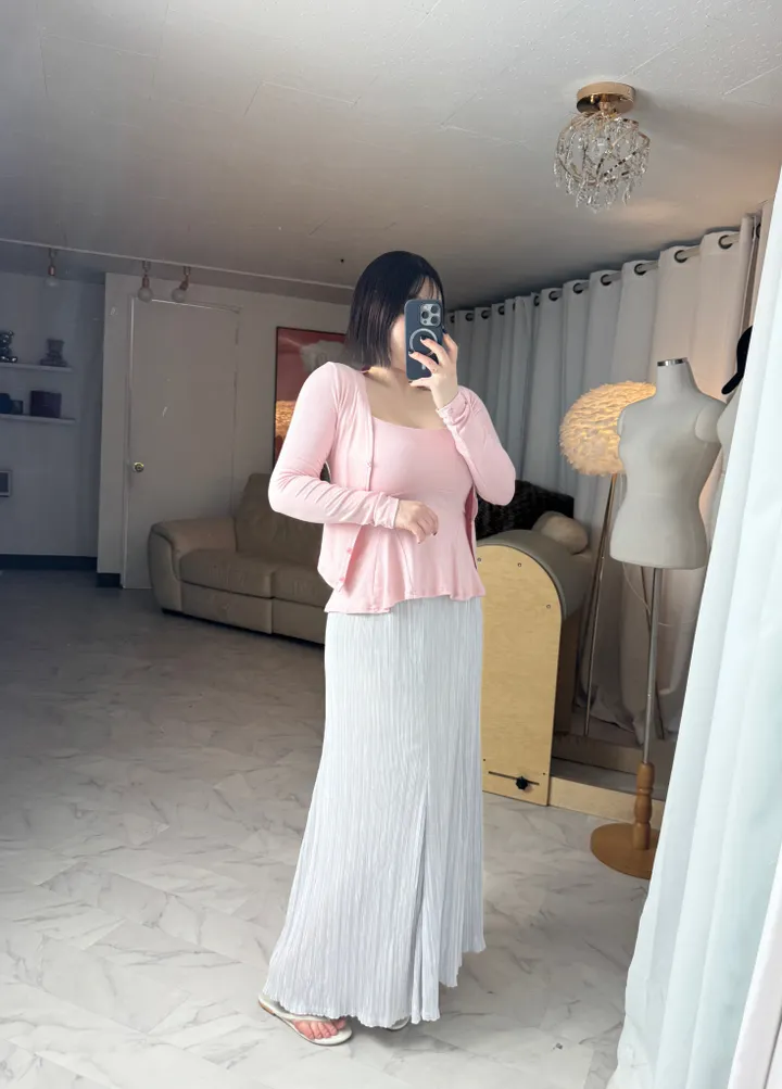 플레어 나시 가디건 투피스 세트 상세 이미지 20