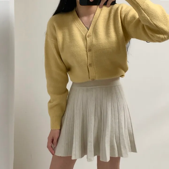 [7컬러/도톰해요!] 촘촘한 짜임의 데일리 브이넥 니트 가디건 상세 이미지 20