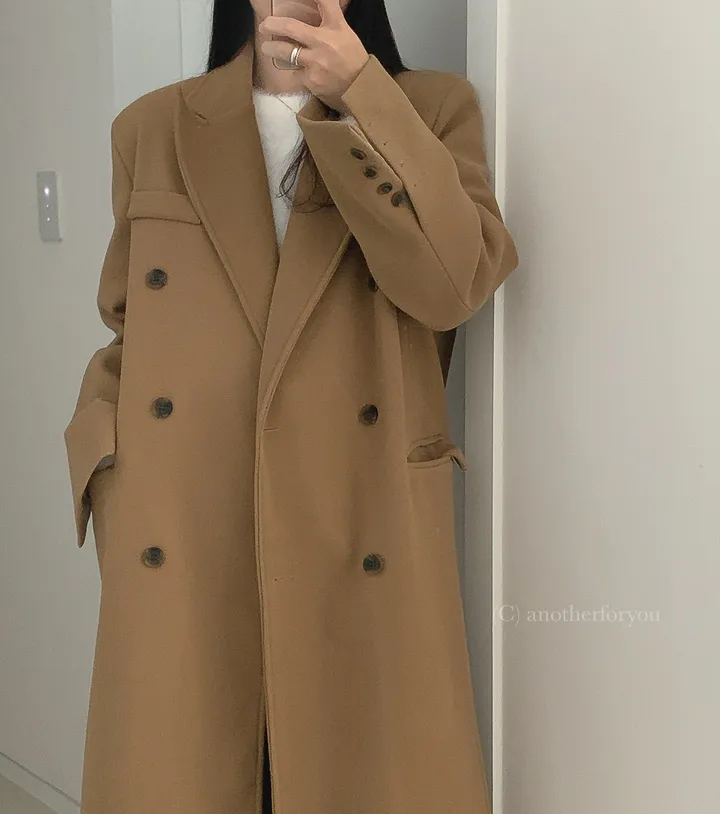 클래식 울 테일러드 더블 롱 코트 2col : 어나더포유 상세 이미지 21