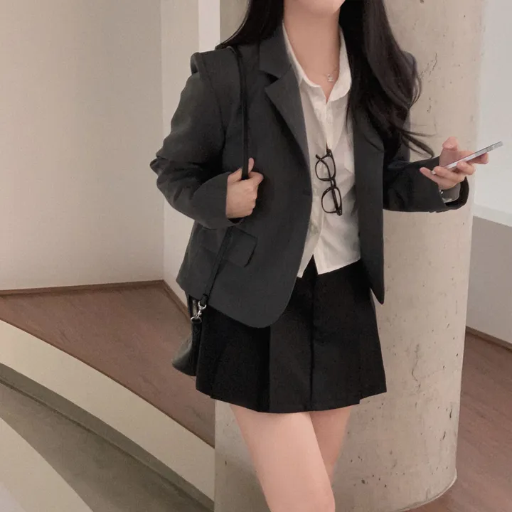 [봄자켓 종결!/🌸신상!]으른핏 클래식 원버튼 카라 포켓 베이직 숏자켓 상세 이미지 10