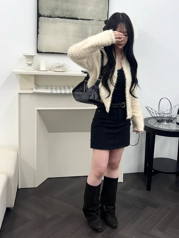 [최저가 할인중%🌼]스노우 퍼 가디건 3color 상세 이미지 8