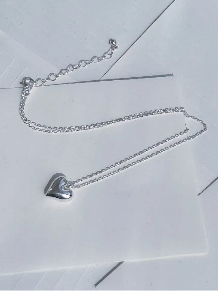 [당일출고] Heart silver necklace 하트 실버 목걸이 상세 이미지 9