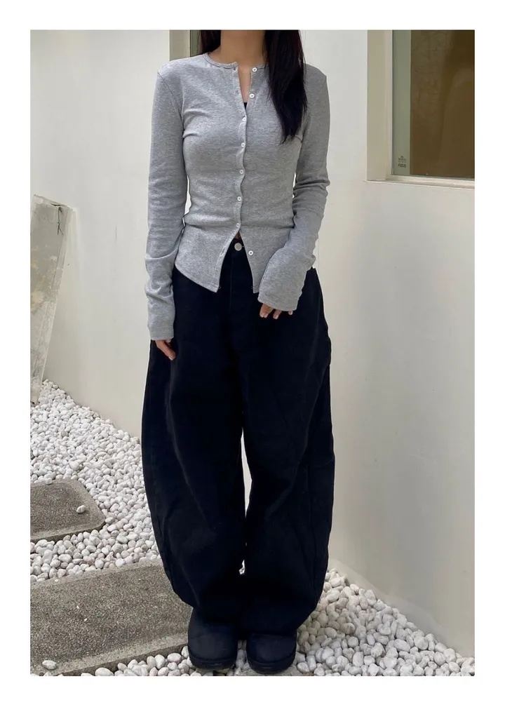 [몸매보정/핏보장] 슬림핏 라운드 가디건 (3color) 여리가디건 슬림가디건 얇은가디건 상세 이미지 14