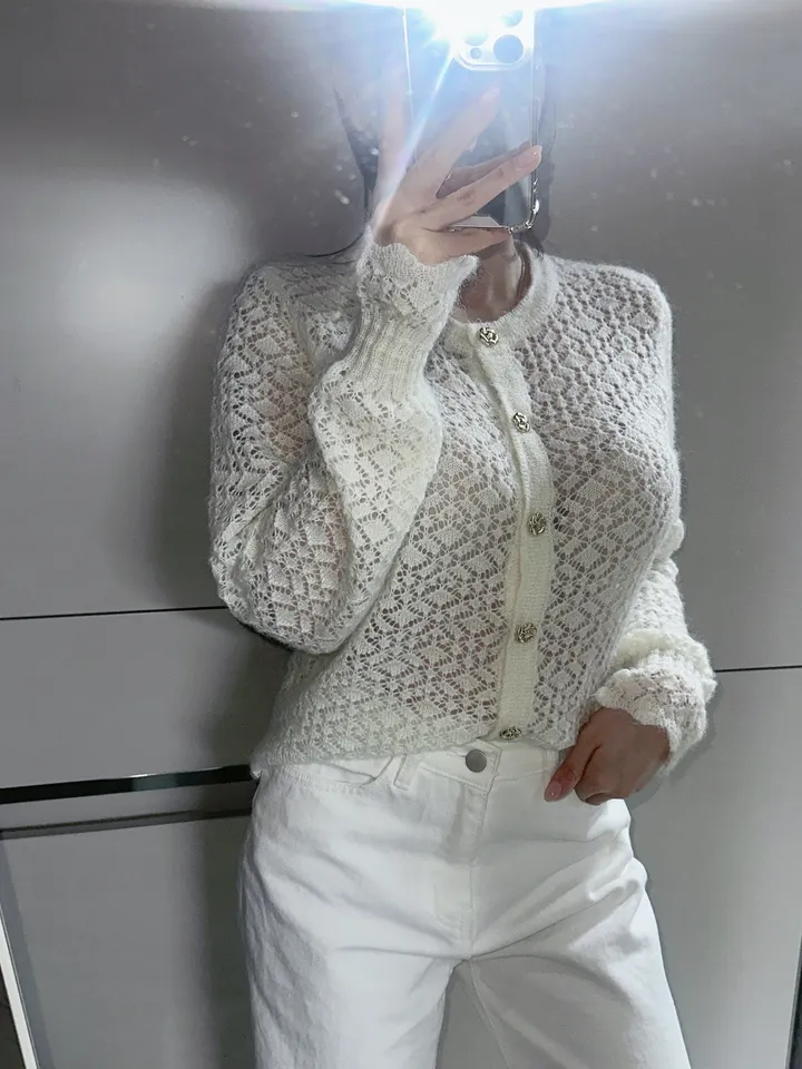 실물갑✨봄신상 스카시 골드버튼 가디건 브랜드퀄리티 상세 이미지 5