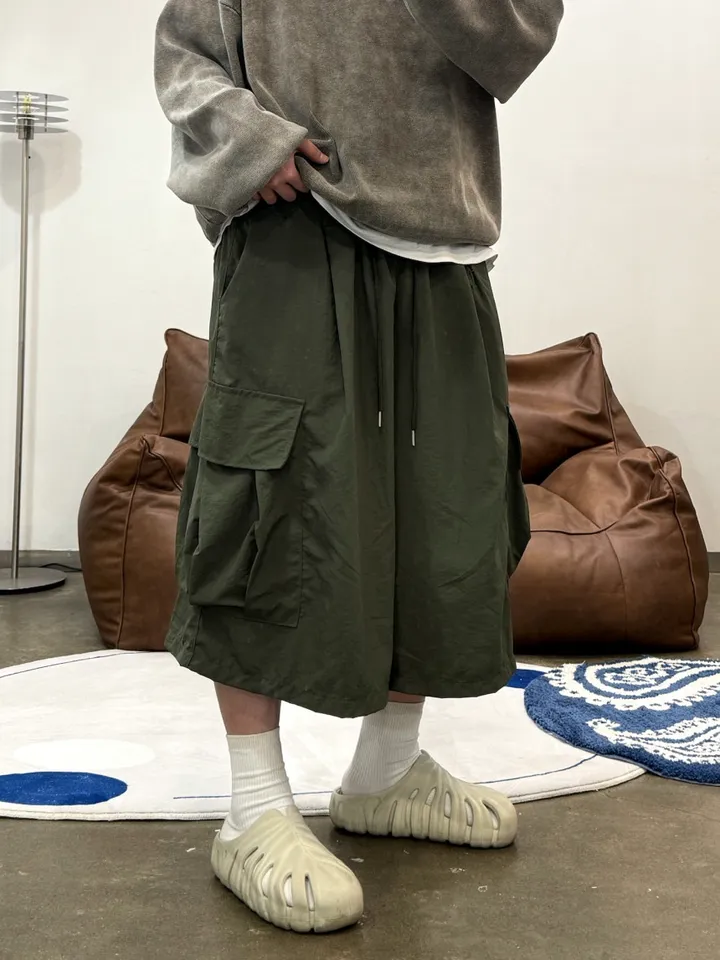 (누적 1000장)(4COLOR) 빅포켓 나일론 8부 카고팬츠 (카고반바지, 여름반바지, 8부팬츠, 와이드반바지, 카고하프팬츠, 나일론팬츠) 상세 이미지 24
