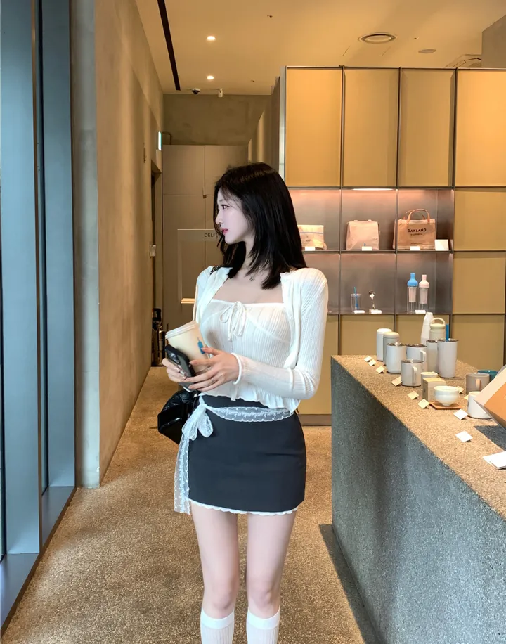 아인 레이스 리본 나시 가디건 세트 상세 이미지 29