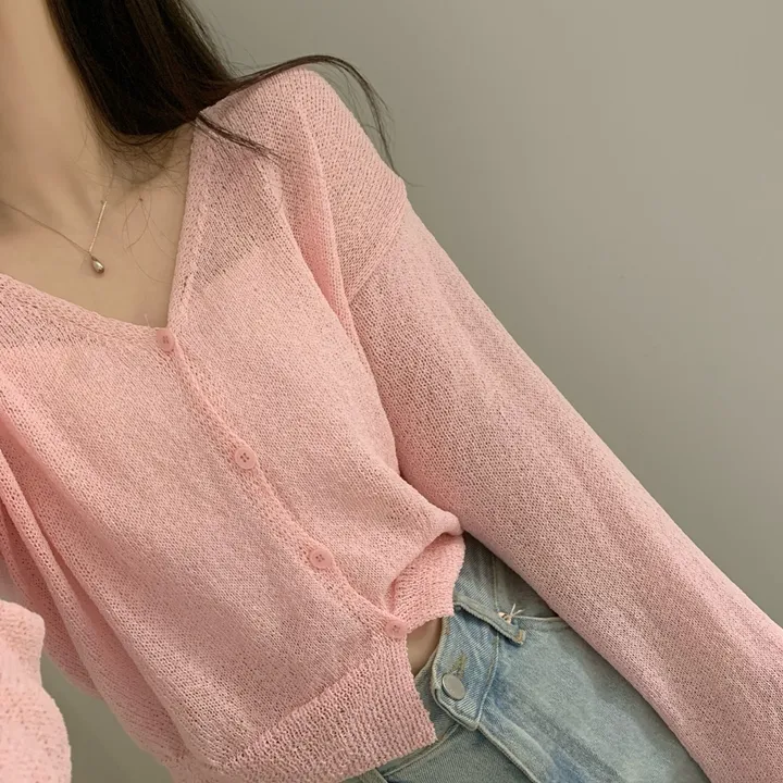 [여름까지] 소브 파스텔 V 크롭 가디건(5color) 상세 이미지 11