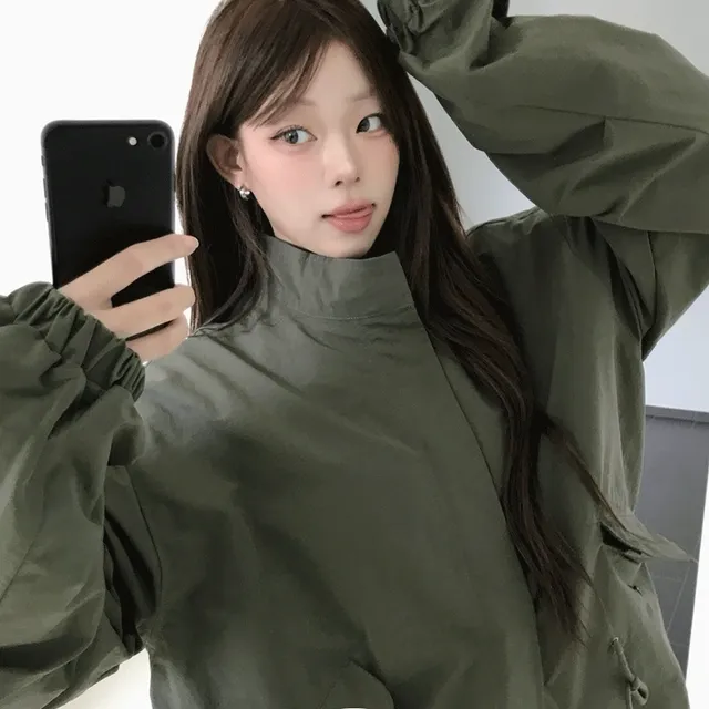 [가을야상🍁/오버핏] 포킷 하이넥 사파리 야상 하프 자켓 점퍼 - 4color