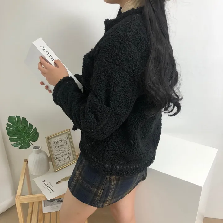실물이 더 예쁜 3color: 트위드 양털 포켓 무스탕 자켓 상세 이미지 31