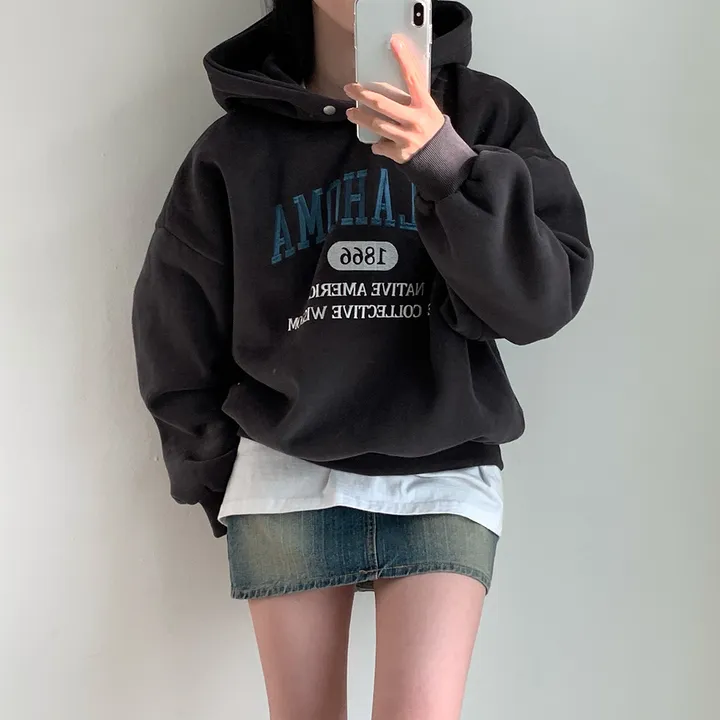 [대박핏보장✨/98%만족/진그레이 당일출고!] 자체제작 #크치Made 꿈에 나온 핏, 오클라호마 1866  양기모 맨투맨 긴팔 후드티 ; 5컬러 상세 이미지 75