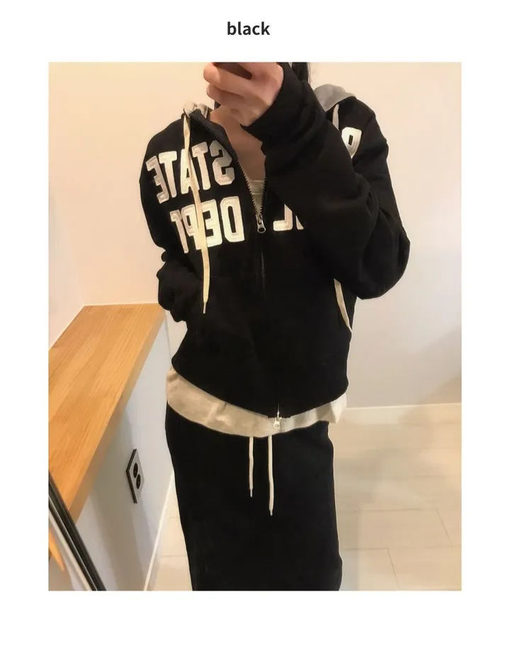 [봄신상🤍/핏보장] 프린팅 후드집업 (4color) 상세 이미지 1