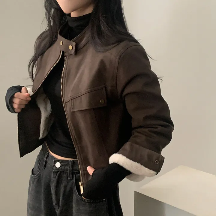 Made [왕따뜻] 몽블 스웨이드 차이나 크롭자켓, 집업 - 4color 상세 이미지 30