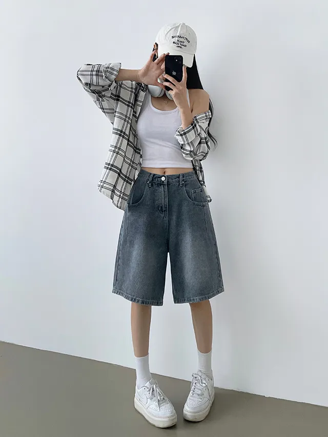 [기본&롱~XL까지/허리조절/made!] 시그니처 빈티지 버뮤다데님팬츠 4color 상세 이미지 31