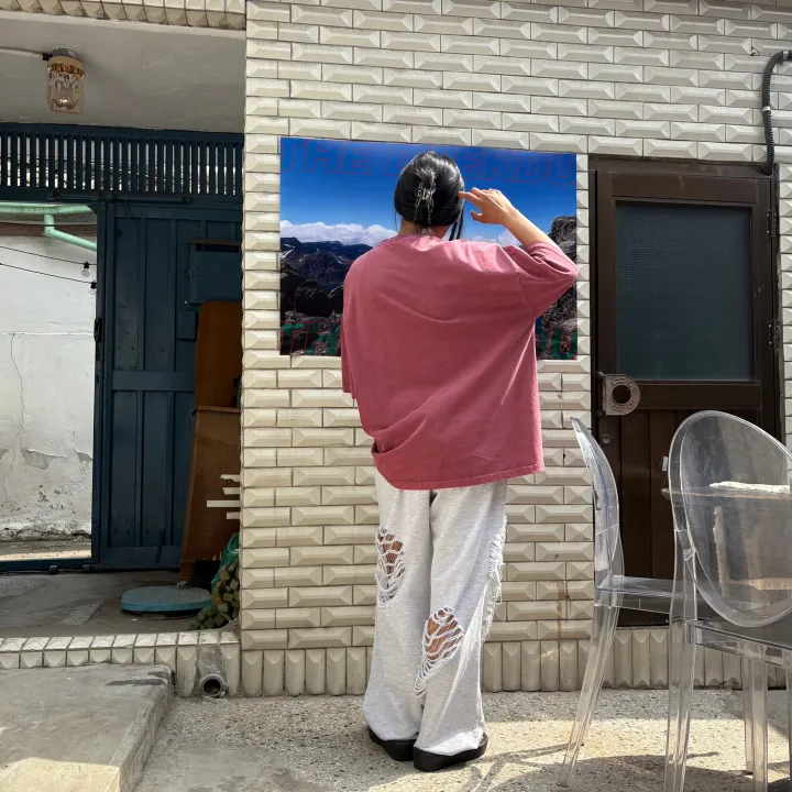 [허리~63까지 MD 추천🤩] 데미지 디트로이드 제니팬츠 / 유니크 스트릿 댄스복 페스티벌 체육대회 빅사이즈바지 세미 부츠컷 조거팬츠 봄바지 여름바지 댄스복 하비언니 와이드팬츠 상세 이미지 42