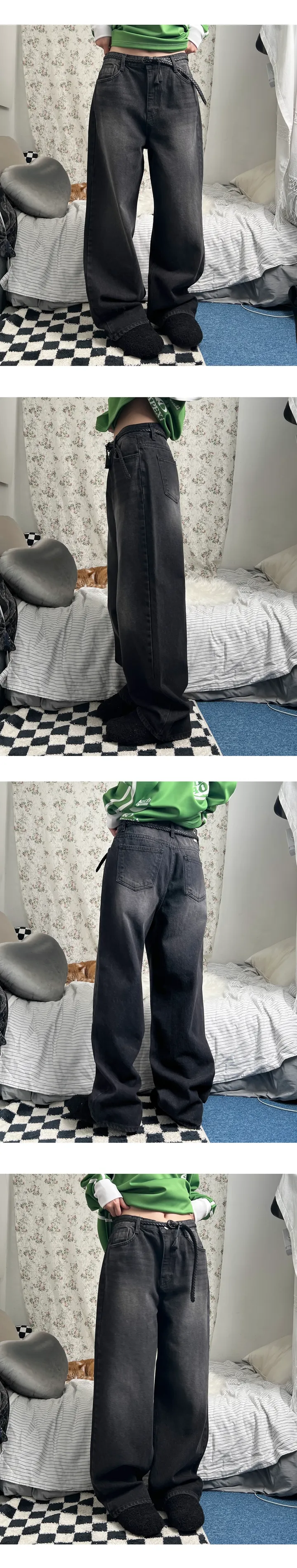 sand washing denim wide pants 상세 이미지 10