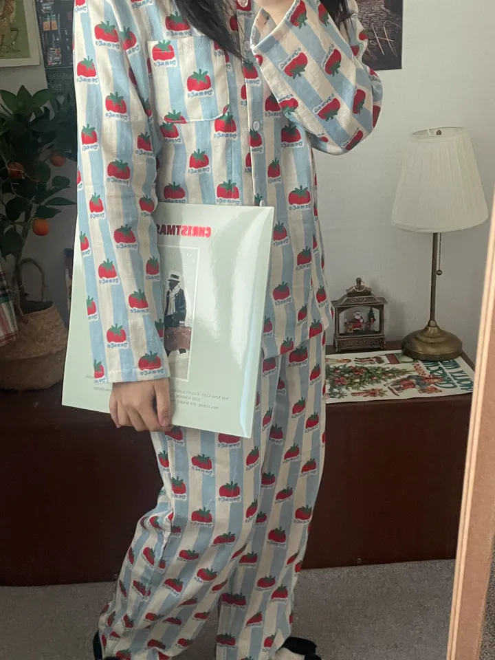 푸르른 토마토 잠옷 세트 홈웨어 파자마파티 생일선물 상세 이미지 5