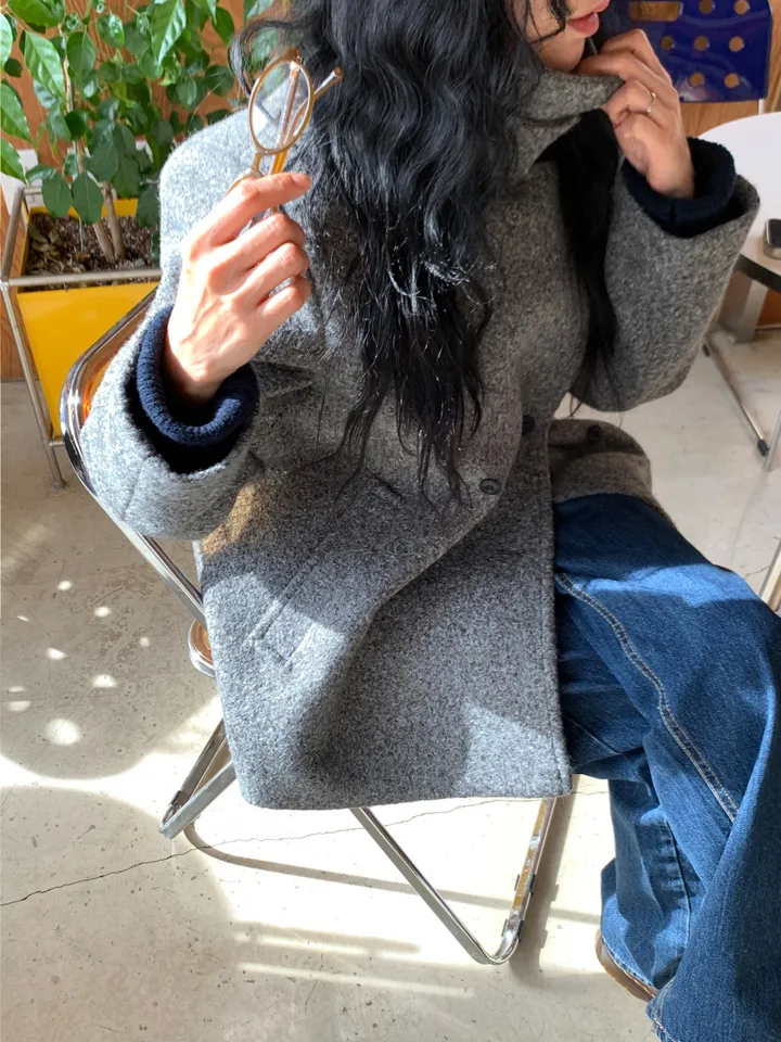 멜드 터틀넥 하프 더블 코트 상세 이미지 2