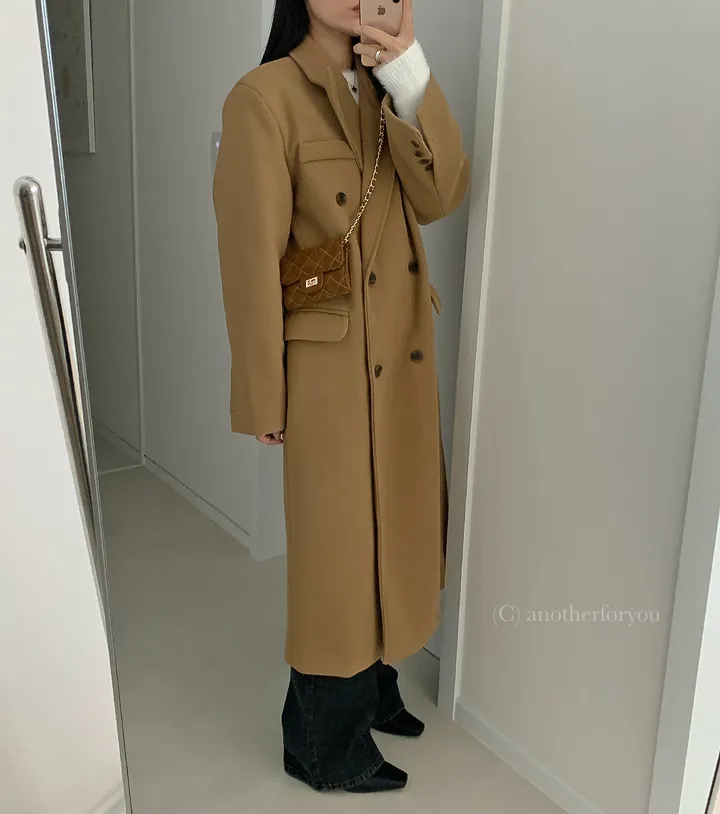 클래식 울 테일러드 더블 롱 코트 2col : 어나더포유 상세 이미지 8