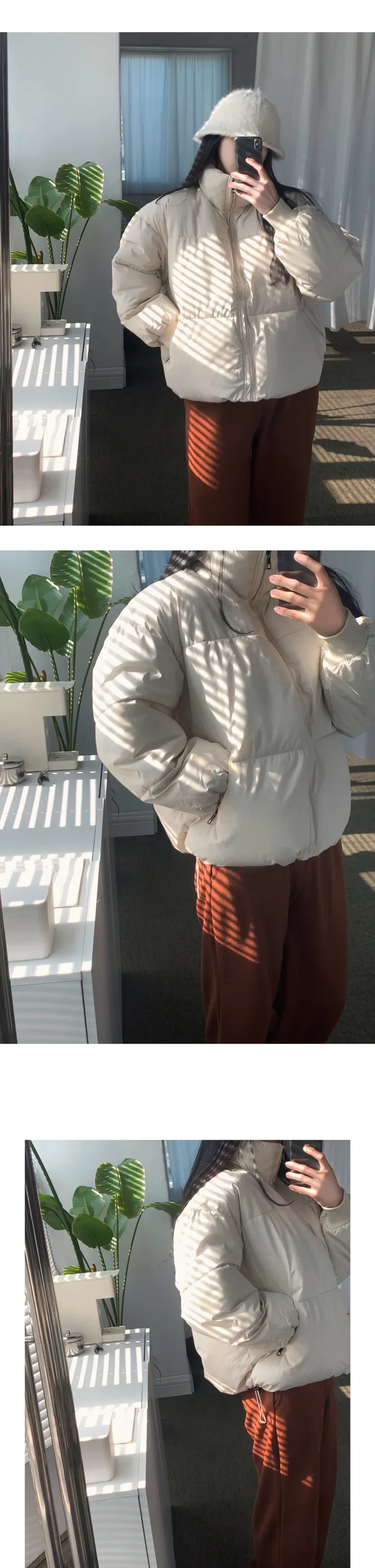 [웰론100%/🔥따뜻해요🔥] 하이넥 밑단 스트링 스탠다드핏 멜링 패딩 (2 color) 상세 이미지 8