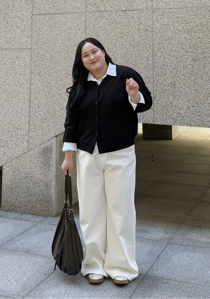 버튼 쭈리 가디건 빅사이즈 셔츠 레이어드 하기 좋은 아우터 간절기 가디건 상세 이미지 23