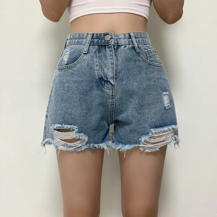 [색감+핏예쁨!/가성비갑] 트임 하이웨스트 여름 데님숏팬츠 반바지 청반바지 상세 이미지 6