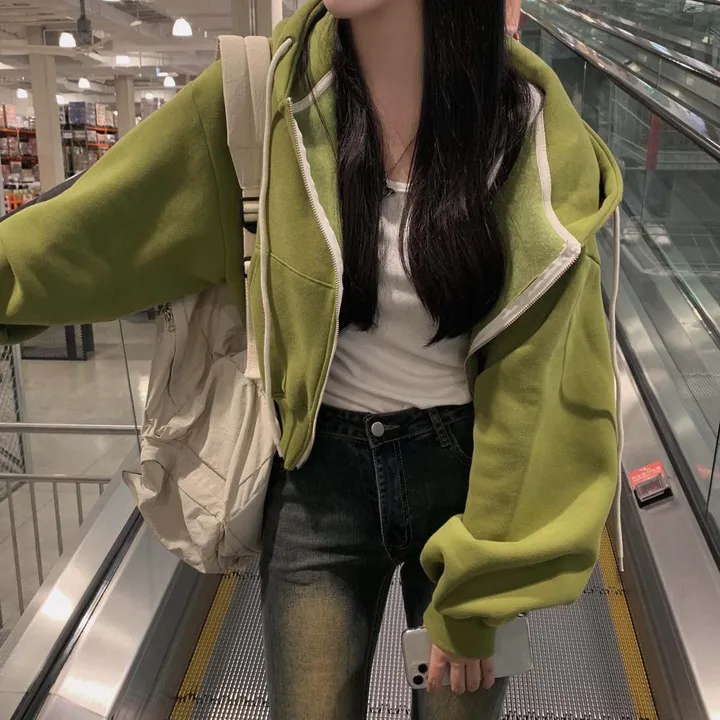 [완전인기✨/백염컬러 당일출고!] 자체제작 크치Made 꿈에 나온 핏, 투웨이 양기모 크롭 후드집업 ver 아우터 자켓 - zipup 상세 이미지 32