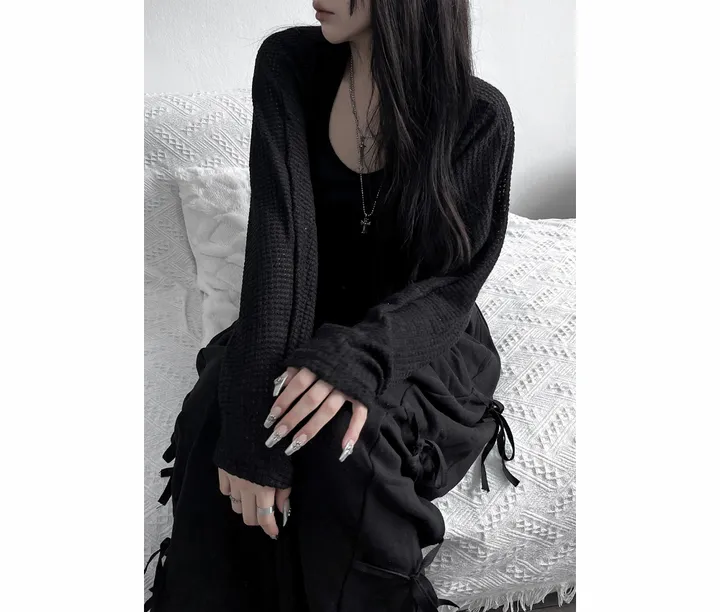 bolero strap waffle cardigan 상세 이미지 21