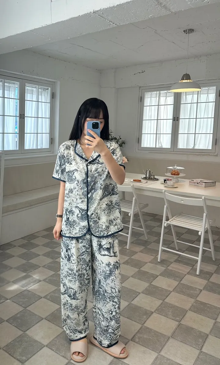 지지미 잠옷 홈웨어 여름파자마 3세트 (6color) 상세 이미지 3