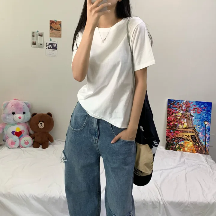 [활용도200%] 베이직 루즈핏 무지 이너 레이어드 기본 반팔티 (4col) 상세 이미지 11