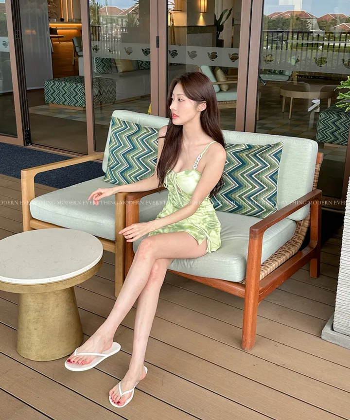 💚어디서샀어?/M-XL 나염 트임 원피스 비키니 모노키니 휴양지 호캉스 호텔 유교걸 빅사이즈 커버업 치마 스커트 수영복 상세 이미지 51