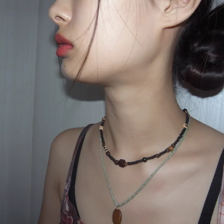 [3color]빈티지 나무 팬던트 목걸이 상세 이미지 13