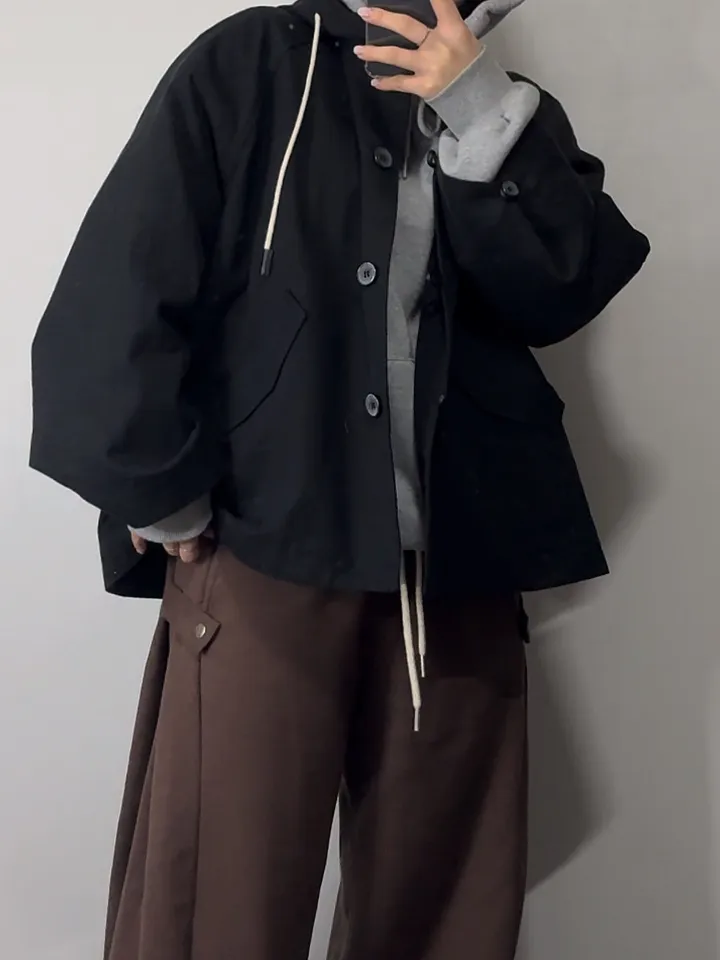 [🤍당일출고🤍/아방핏제대로2color/고퀄리티] 프리미엄 하프 후드 트렌치 야상 코트 자켓 상세 이미지 43