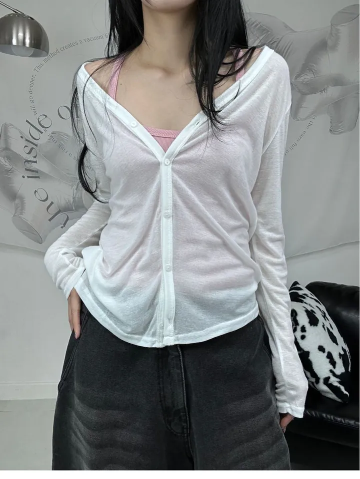 [핏 보장/ 간절기템] 샤인 시스루 가디건 (6color) 상세 이미지 7
