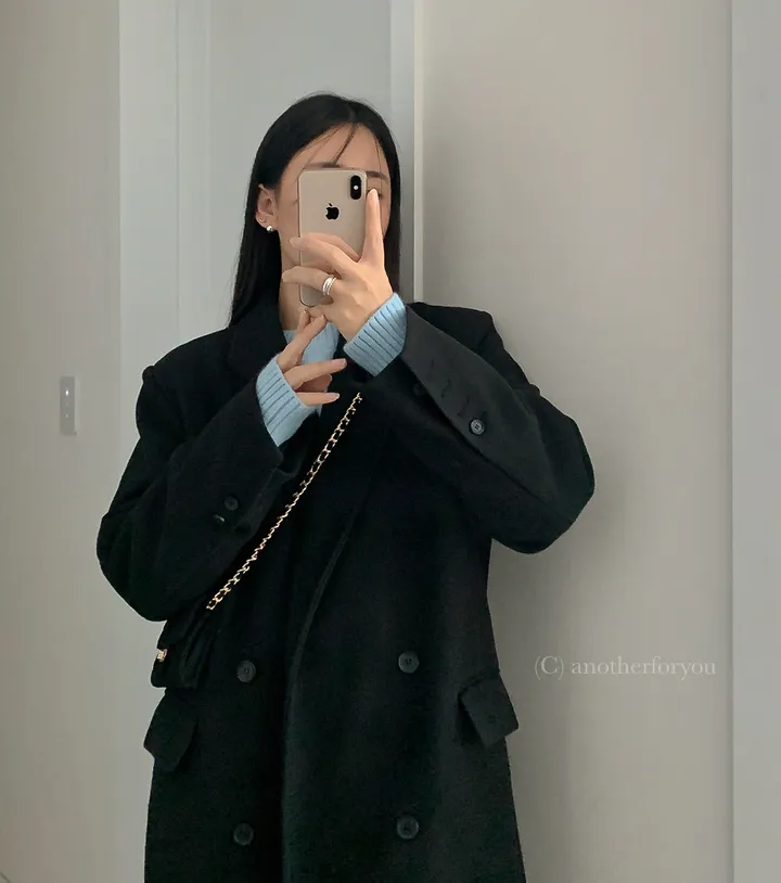 클래식 울 테일러드 더블 롱 코트 2col : 어나더포유 상세 이미지 30