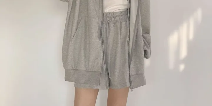 봄신상 🌸 오버핏 후드집업 + 카고 반바지 세트 - set 상세 이미지 13