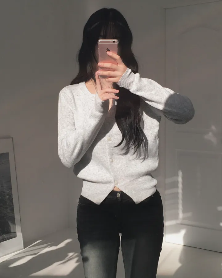 [신상/캐시미어🪡] 로제 여리핏 베이직 브이넥 니트 가디건 5colors 상세 이미지 5