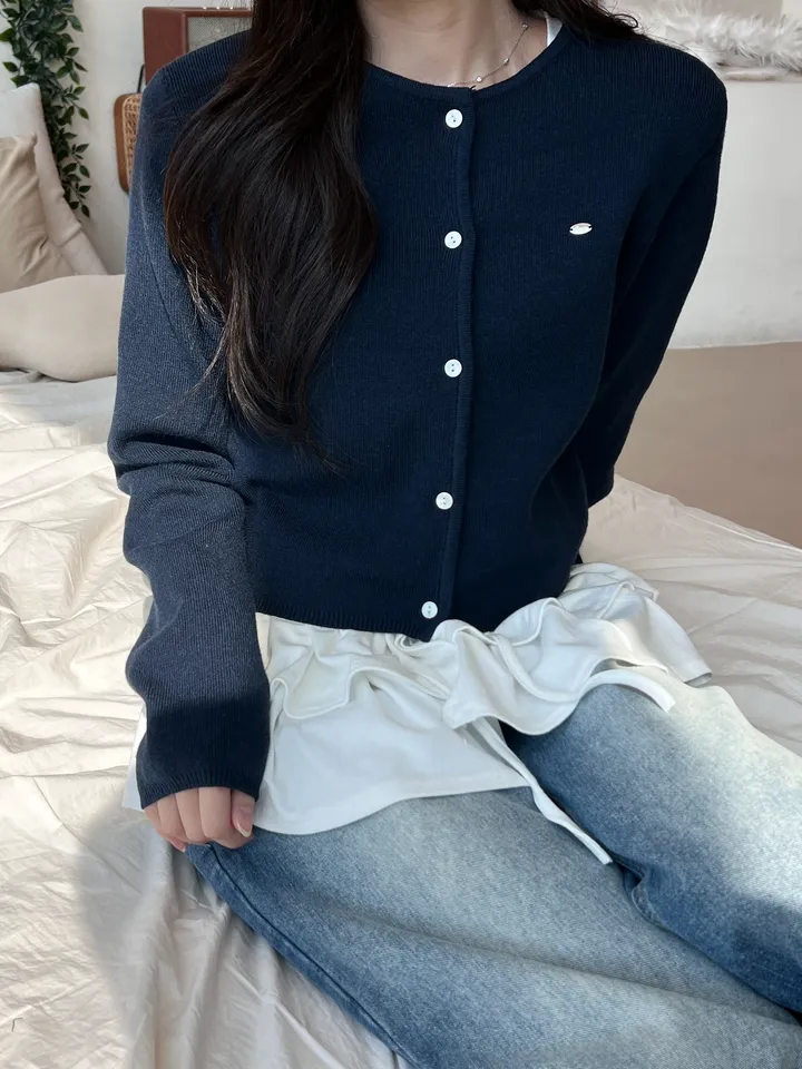 [당일출고🚀/문의폭주] 브이넥 꾸안꾸 여리핏 심볼 레이어드 베이직 봄 여름 가을 아우터 긴팔 니트 가디건 상세 이미지 53