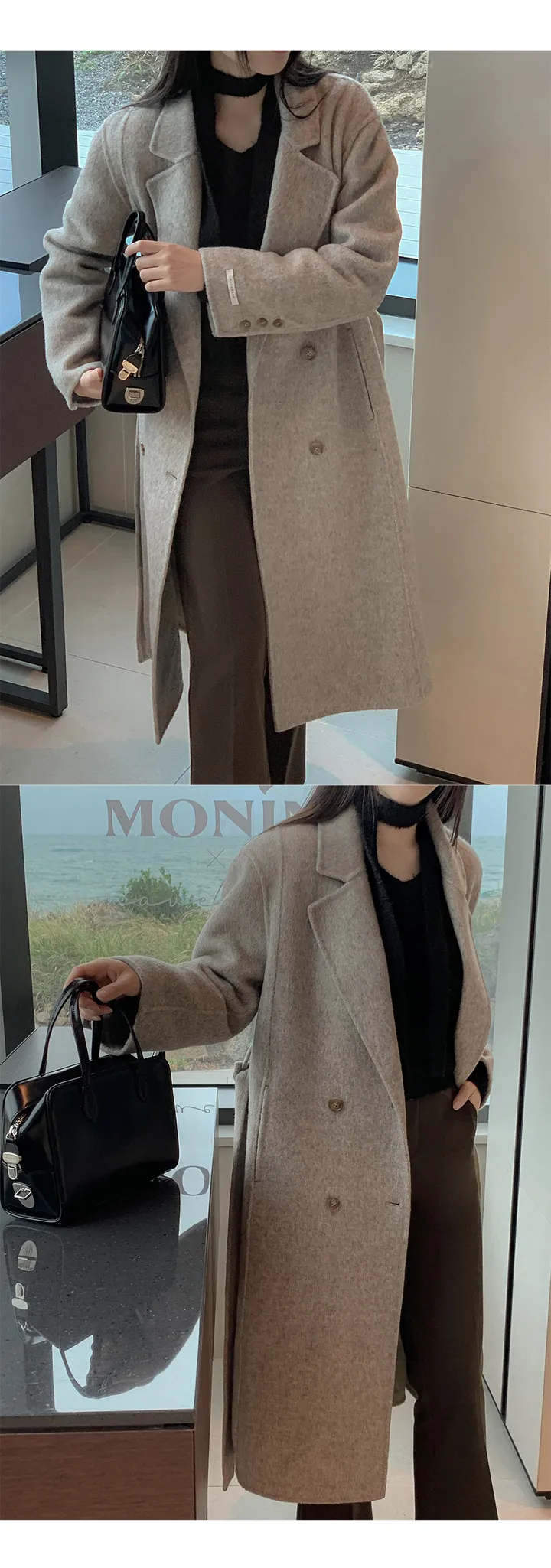 [자체제작/1만장돌파!/S-L] 브랜던 프리미엄 더블 울 핸드메이드 롱 코트 상세 이미지 94