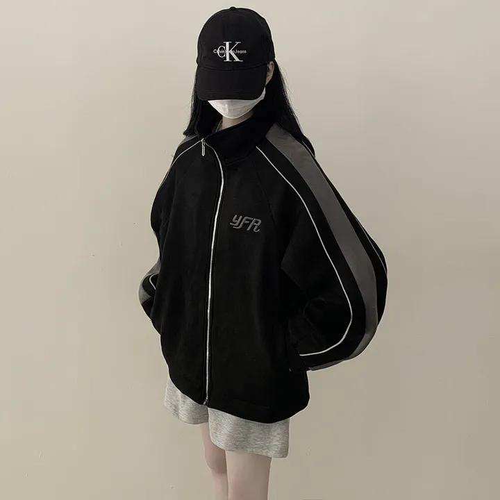 [보온력갑!/겨울까지] 스웨이드 하이넥 배색집업 오버핏 후리스자켓 점퍼 상세 이미지 18