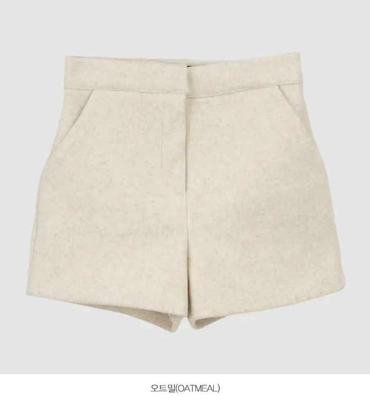[당일배송][자체제작] 로빌 울10% 숏팬츠 -5 color (하객룩/데이트룩/모직/반바지/주머니/지퍼/하이웨스트/바지/키작녀/아담녀) 상세 이미지 8