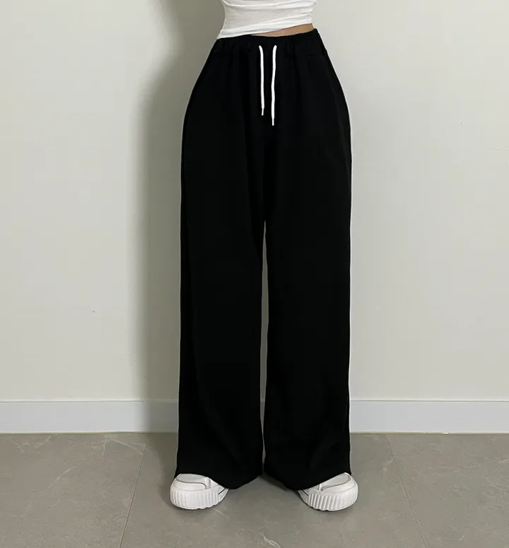 [MADE] (*Y존부각X/기모선택가능*) 인생 와이드 일자 팬츠 트레이닝 무지 밴딩 하이웨스트 빅사이즈 오버핏 자체제작 바지 상세 이미지 27