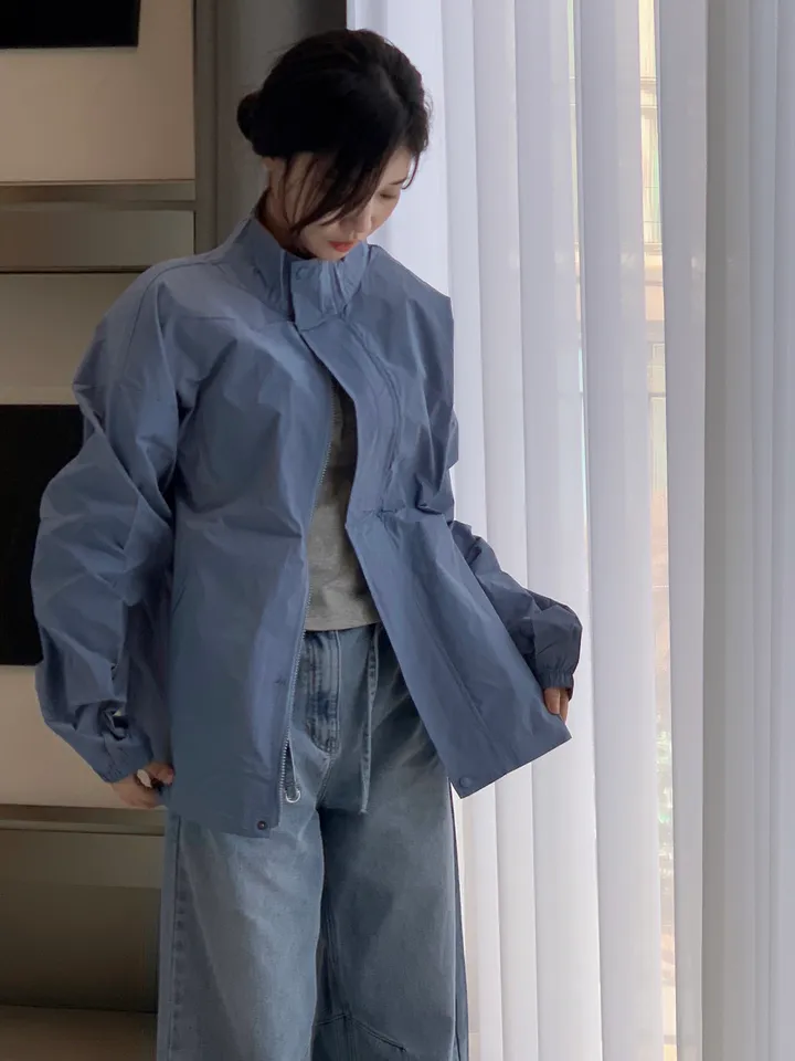 [트렌치 바람막이🤍/아우터맛집!] 트렌치바람막이 야상 하이넥 바람막이 숏트렌치 간절기아우터 데일리룩 숏야상 봄 자켓 오버핏자켓 상세 이미지 68