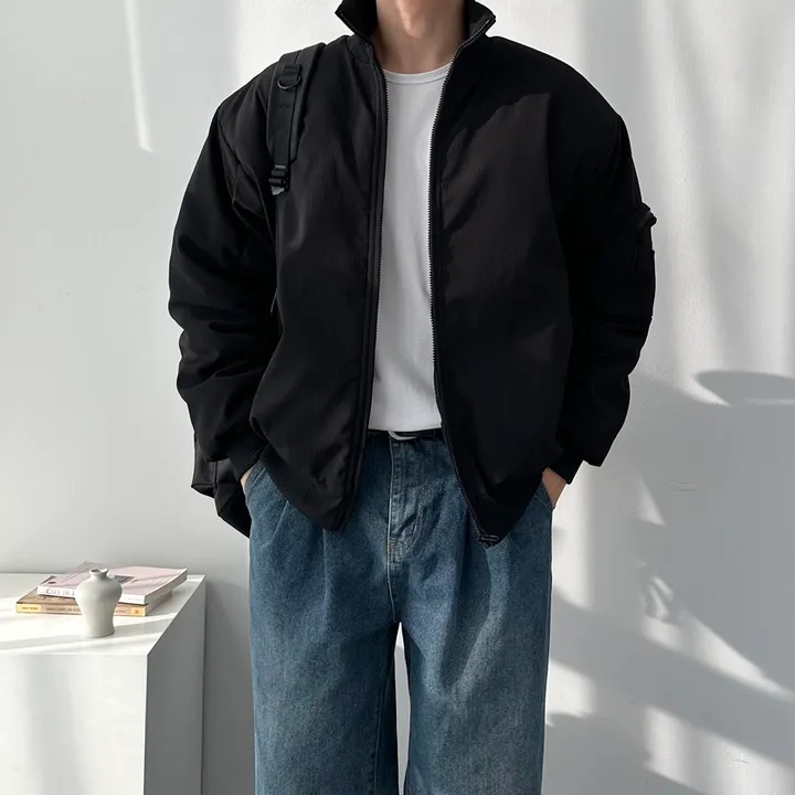 핏보장 남녀공용 숏패딩 집업 오버핏 아우터 잠바 패딩 점퍼 오버핏스탠드넥항공점퍼 상세 이미지 15