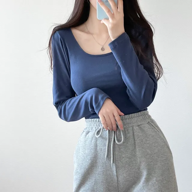 (4color/소장필수)기본 스퀘어넥 긴팔 -t 상세 이미지 16