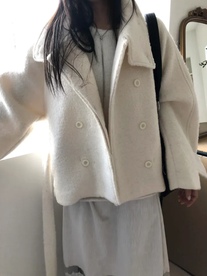 *아이당일*하이넥 더블 숏코트(2color) 상세 이미지 18