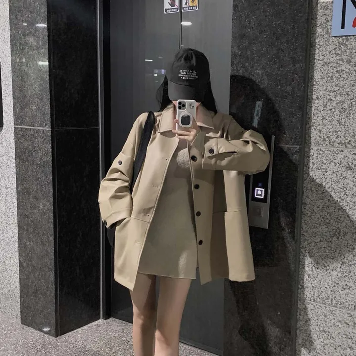 [힙덮는기장감~/블랙 당일출고🎉] 자체제작 #크치Made 오디너리 롤업 오버핏 하프 레더자켓 - jk 상세 이미지 44