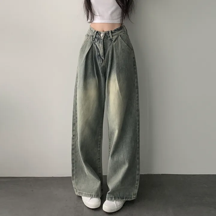 [인생핏/색감보장] 앞핀턱 빈티지 워싱 와이드 롱 데님 팬츠 청바지 상세 이미지 19
